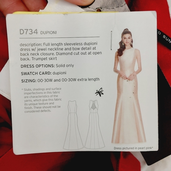 Alfred Sung Dupioni Red Sleeveless Open Back Flared Bridesmaid Dress P4651 - Picture 10 of 11